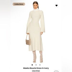 GRLFRND Maeko Ivory Long Sleeve Dress